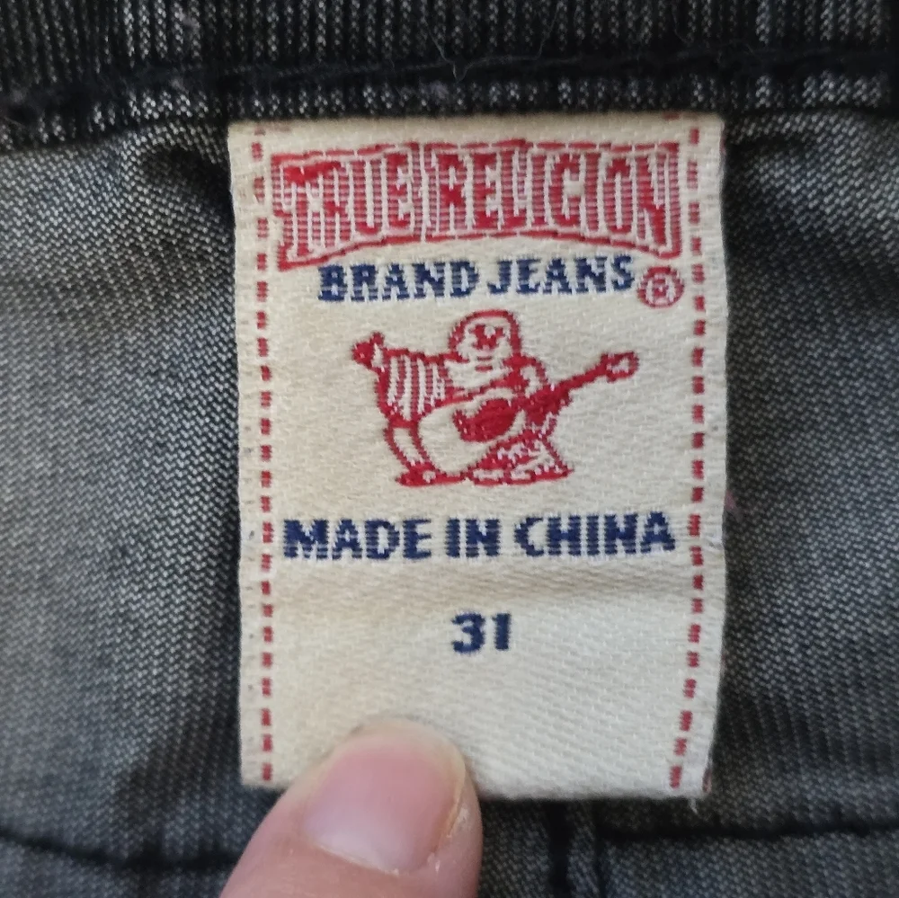 True Religion Bobby Mens Vintage Black Denim Size 31 Y2k Streetwear
